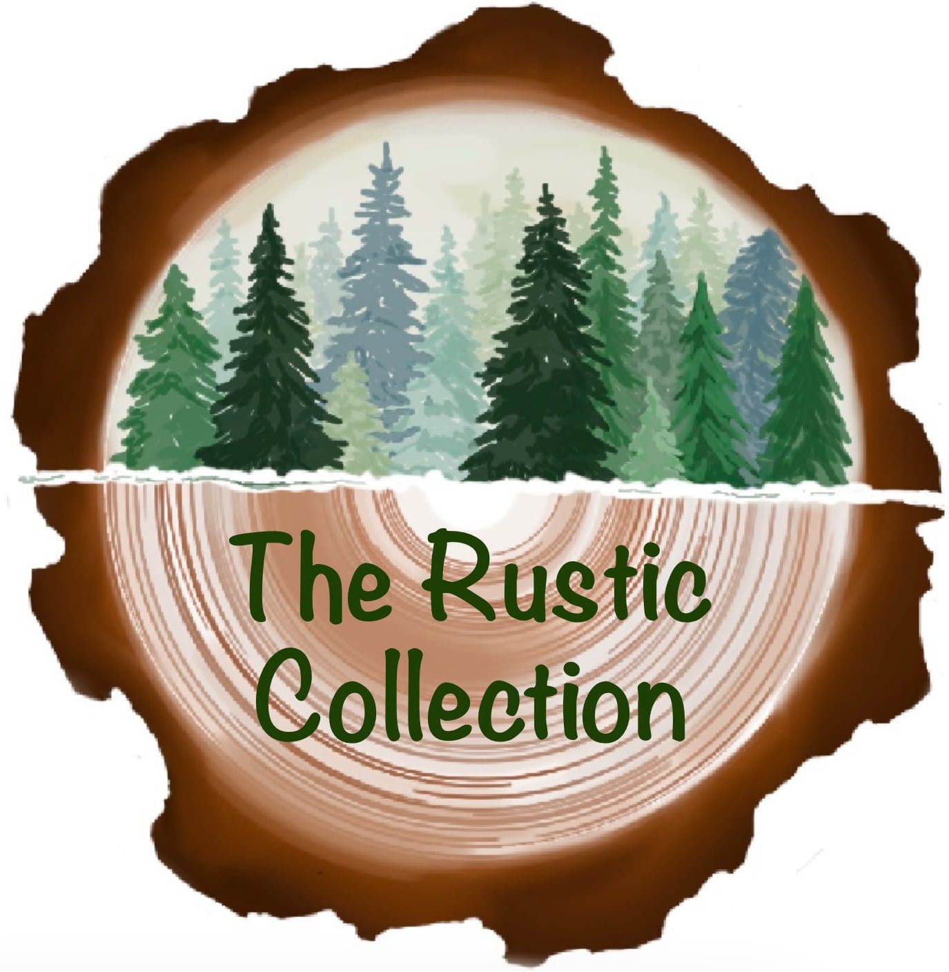 The Rustic Collection logo, a UK-based handmade wedding décor and engraved gifts business, specializing in rustic and barn weddings